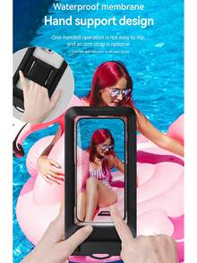 Waterproof Phone Pouch With Hand Strap, Plus Size Waterproof Phone Protective Case. Dual Pocket Design, Large Capacity, Suitable For Swimming, Beach And Other Outdoor Activities. Can Store Wallet, Cards And Other Items. Waterproof Design, Suitable For Summer Vacation, Diving, Swimming, Beach And Other Occasions. - Multicolor - View 5
