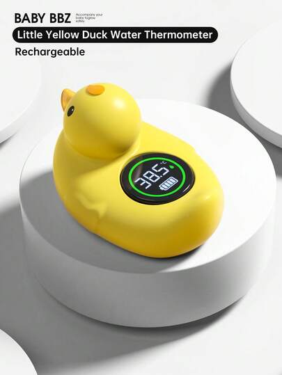 Rechargeable Baby Bath Thermometer, Little Yellow Duck Floating Toy, Accurate Digital Water Temperature Monitor For Infant Newborn, Safety Bath Tub Thermometer