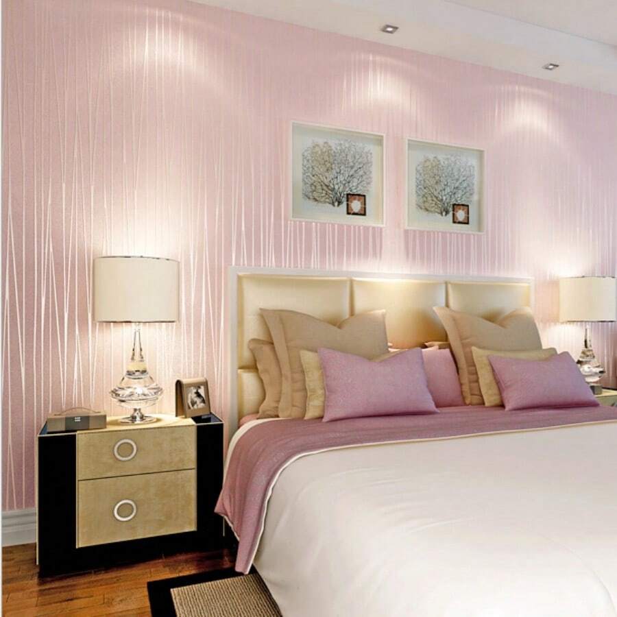 1 Cuộn Giấy Dán Tường Vải Không Dệt Hiện Đại, Thời Trang, Họa Tiết Nhung Cây Cổ Điển, Sọc Trơn (Thích hợp cho Phòng Khách & Phòng Ngủ) Cuộn Giấy Dán Tường - E - Xem 1