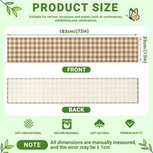 1pc Bohemian Minimalist Caramel Brown Plaid Pattern Polyester Rectangular Table Runner, Single-Sided Printing, Suitable For Home Kitchen Dining Room Indoor/Outdoor Decor, Great For Holiday Gatherings And Celebrations - Multicolor - View 14