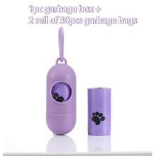 Premium lila Pfötchen-Hundekotbeutel mit Spender, reißfeste und auslaufsichere dicke Hunde-/Katzenkotbeutel, Abreißrolle zum Spazierengehen mit Hunden/Katzen (1 Rolle 15 Stück, 2 Rollen 30 Stück, 6 Rollen 90 Stück - mit Spender) - Verschiedenfarbig - Übersicht 9