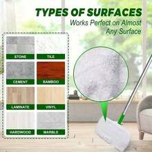 6-Piece Set Of Durable White/Green Mop Cloth, Home Cleaning And Mop Accessories, Instantly Absorbs Water Stains, Suitable For Smooth Surfaces Or Wooden Floors - White - 查看 3
