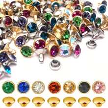 100pcs 10mm(0.394in) Mixed Color Crystal Rivets, Suitable For DIY Leather Crafts, Wallets, Garments - B - View 8