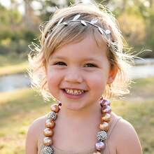 2pcs Gold & Silver Leaf Elastic Hair Bands, Children Gift & Photo Props - 彩色 - 查看 5