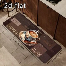 1pc/2pcs/3pcs Soft Kitchen Floor Mat With Coffee Print Design, Machine Washable, Non-Slip, Oil & Water Resistant, Lightweight Polyester Rectangular Rug For Kitchen And Dining Room, Coffee Themed Soft Textured Mat, Coffee Bar Mat - Multicolor - View 14