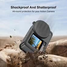 For Osmo Action 6 PULUZ Silicone Protective Cover With Wrist Strap & Lens Cap (Black) - View 6