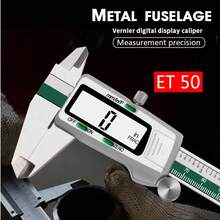 1 pieza Calibrador digital ET50 de acero inoxidable de 150 mm con fracción/MM/pulgada, precisión de 0.01 mm - ET50 - Ver 9
