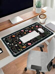 Extra Large Gaming Mouse Pad, XL Size Keyboard Mouse Mat With Stitched Edges, Durable Non-Slip Rubber Base, Suitable For Home Office Work Floral And Plant Designs - View 5