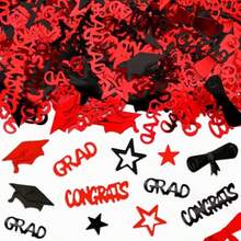 Graduation Confetti Decorations 2026 Black Red Party Table Confetti For 2026 Graduation Theme Events Class Of 2026 Supplies Congrats Grad 2026 Graduation Party Decorations - Đen Đỏ - Xem 8