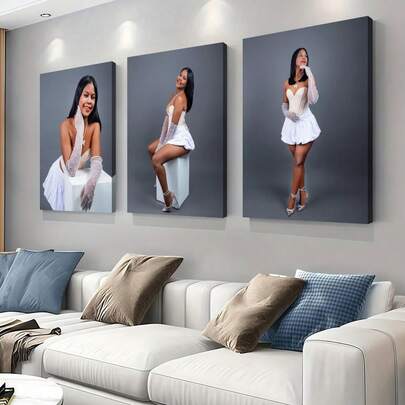 3pcs/Set Customized Canvas Prints, Personalized Frameless Posters, Cozy Framed Canvas Wall Art, Wedding Memento, Mother's Day/Father's Day Gift, Personalized Commemorative Gift, Suitable For Easter, Wedding, Mother's Day, Father's Day, Graduation, Room Decor, Customizable Items, Bedroom Decor, Custom Gifts, Pictures, Photos, Framed Wall Art, Best Friend Gift, Family Gift, Birthday Gift, Gift For Boyfriend, Girlfriend, Family, Lover, Friend