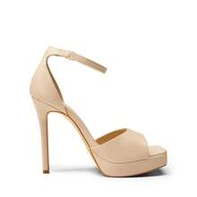 Women Stiletto High Heeled Sandals, Fashion Open Toe Adjustable Ankle Strap Ultra High Heel Summer Sandals, For Wedding, Party, Prom - 杏色 - 查看 3