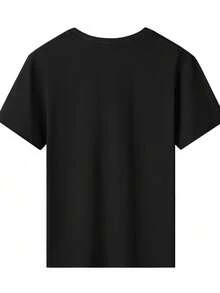 Camiseta Oversize, Camisetas de Mujer Y2K Retro Patrón de Fiesta - Camiseta Negra de 180g con Diseño de Pájaro Neón y "RAVIN", Diseño de Patrón Geométrico Festivo, Adecuada para Uso Casual, Top de Ajuste Cómodo - Negro - Ver 2