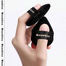 Borla de terciopelo con forma de gota de agua Mooekiss, para contorneo y fijación precisa, suave, para principiantes en maquillaje y maquillaje diario - Negro - Ver 4