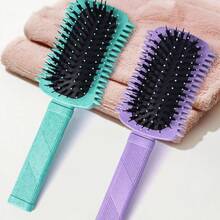 2/1pc Curling Hair Brush, Easy Styling For Defined Curls And Waves, Effective Edge Design, Medium Width Side Edges Effectively Separate And Style Curly Hair, Suitable For Dry And Wet Hair, For Men And Women, Reduces Frizz, Easy Styling At Home Or Travel (Pink, Purple, Green) - 彩色 - 查看 5