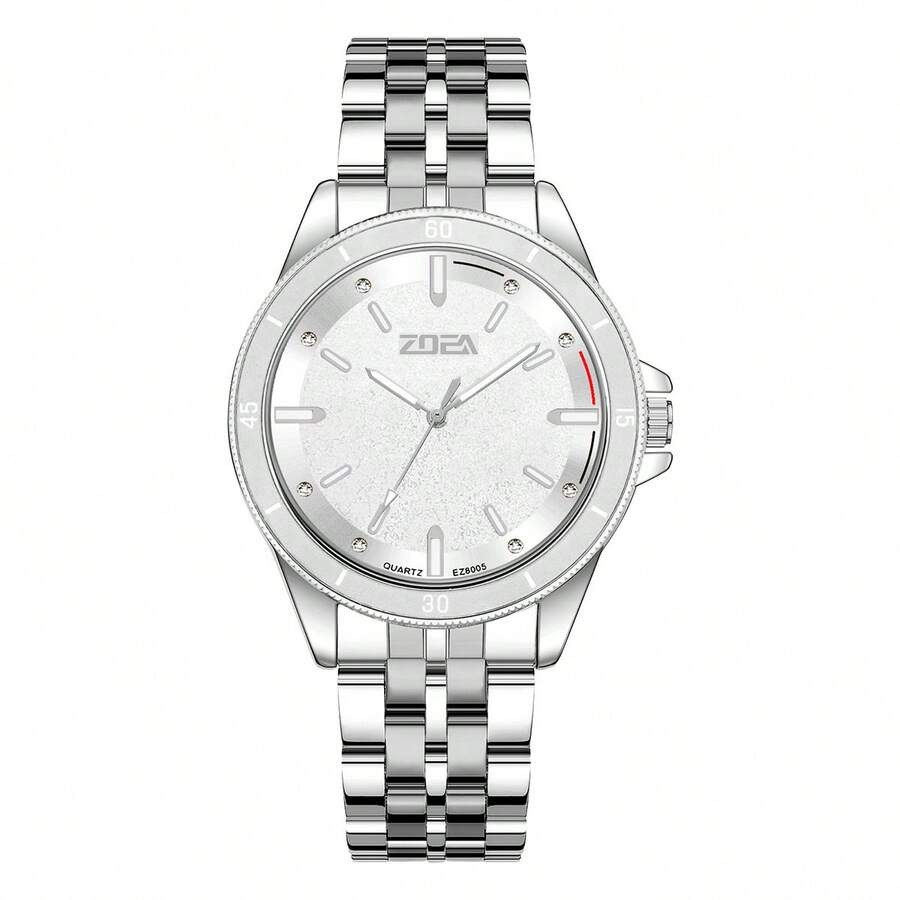 Reloj Casual ZOEA para Hombre, Correa , Esfera Elegante, Uso Diario y Trabajo - Correa-Plata/caja-Plata - Ver 1