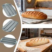 1PC 3-Cavity Large Silicone Bread Baking Tray - Non Stick Baking Mold, French Baguette Baking Tray, Suitable For Baguettes, Cakes, Meat Patties, And Long Breads, Easy To Demold,Baking Trays, Kitchen, Kitchen Accessories, Tray, Bread Mold, Sandwich Mold, Cake Molds, Pastry Shop, Bread Bin - Multicolor - View 6