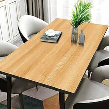 Beige Rectangle Tablecloth Vintage Wooden Textured Camping Tablecloth for Picnic Table Waterproof Wipe Clean Table Cloth Retro Leather Dining Table Cover for Kitchen Indoor Outdoor 90x150cm - como en la foto - Ver 1