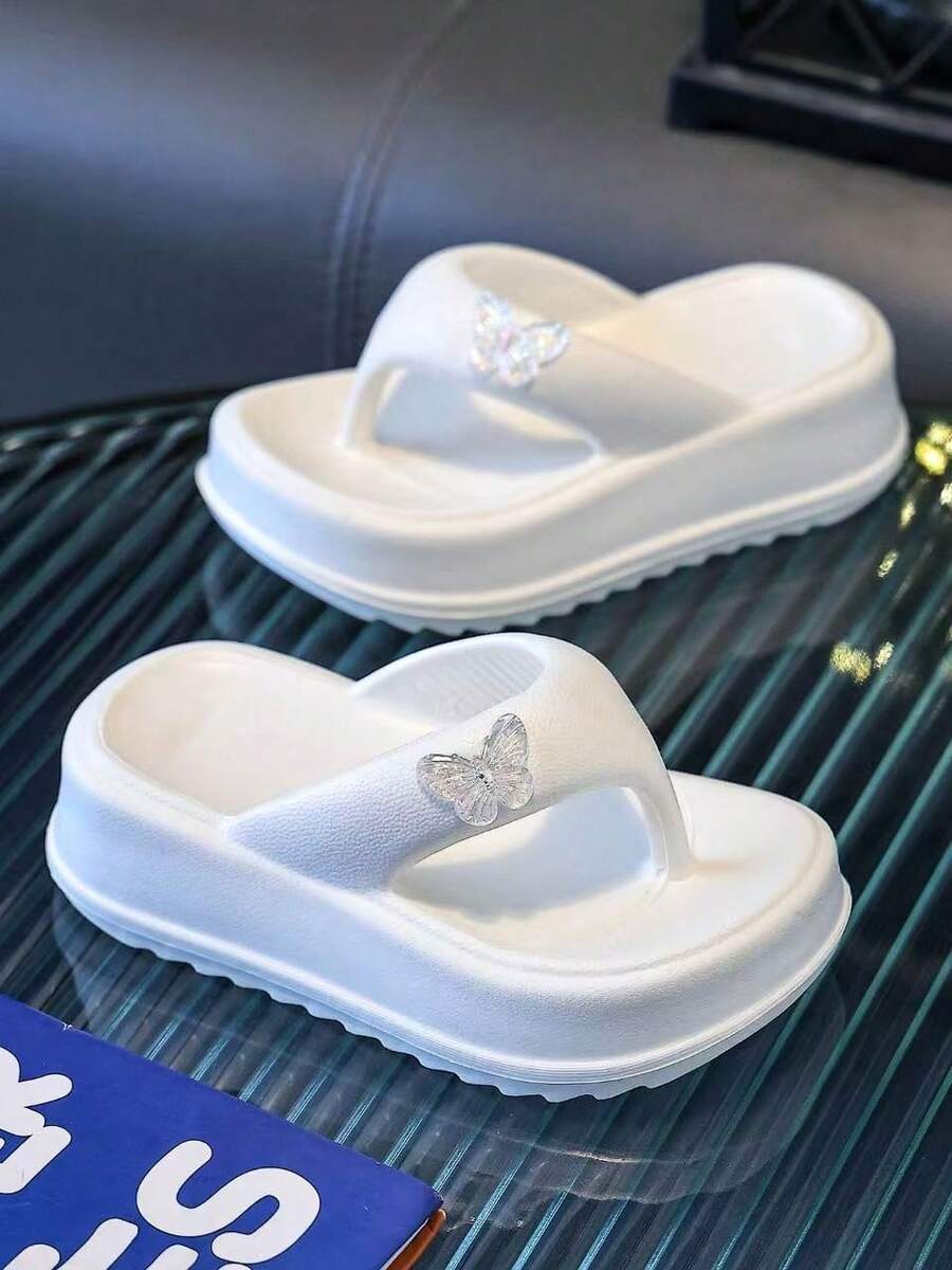 HAHABOBO New EVA Children's Slippers - Fashionable Minimalist Soft Bottom Open Toe Sandals, Suitable For Indoor And Outdoor Wear, Lightweight And Breathable For Autumn And Summer, Can Also Be Used As Girls' Water Shoes - White - View 1