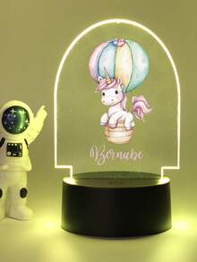 1pc Personalized Name Creative Gift, Animal Pattern Design, Suitable For Boys, Girls Or Friends. 3D Stereoscopic Light Effect LED Night Light, Warm Light, Birthday Gift, Decorative Lamp, Desk Lamp, Night Light. Suitable For Valentine's Day, Valentine's Day Decoration. Waterproof And Moisture-Proof, Fashionable And Cute, Back To School Gift - Baby Blue - View 36