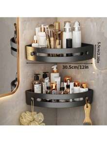 Bộ 1/2/3 kệ góc tam giác không cần khoan, chất liệu ABS, gắn tường, chịu tải lên đến 5kg, chống thấm nước, có miếng dán tiện dụng để đựng dầu gội và mỹ phẩm, tiết kiệm không gian cho phòng tắm, nhà bếp và nhà vệ sinh, phụ kiện lưu trữ thiết thực cho gia đình. - Nhiều màu - Xem 11