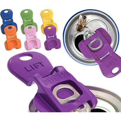 6pcs/Set 6 Colors Beverage Can Openers And Drink Can Lids, Beverage Protector Covers, Suitable For Party, BBQ, Camping And Travel