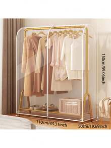 1pc Transparent Garment Bag With Zipper, Washable Hanging Clothes Storage Bag, Suitable For Wardrobe Storage To Protect Coats, Suits, Dresses From Dust And Moisture (Random Zipper: 1 Small Zipper, 2 Large Zippers) - Transparent - View 7