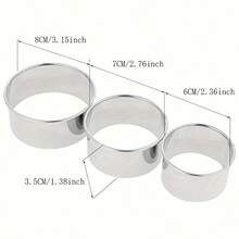 3pcs Stainless Steel Round Dumpling Mold Cutter, Cookie Cake Pastry Dough Cutting Tool, Kitchen Restaurant Accessories - View 4