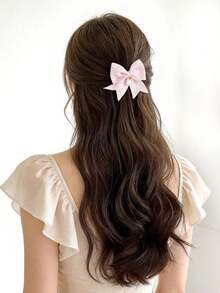 10个可爱珍珠蝴蝶结发夹，不伤发鸭嘴夹刘海发夹，温柔少女风发饰 - 彩色 - 查看 5