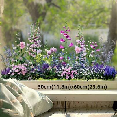 1pc Colorful Wild Flower Window Sticker - Double-Sided Translucent Glass Decal - Vibrant Floral Garden Pattern, Easy To Apply And Remove