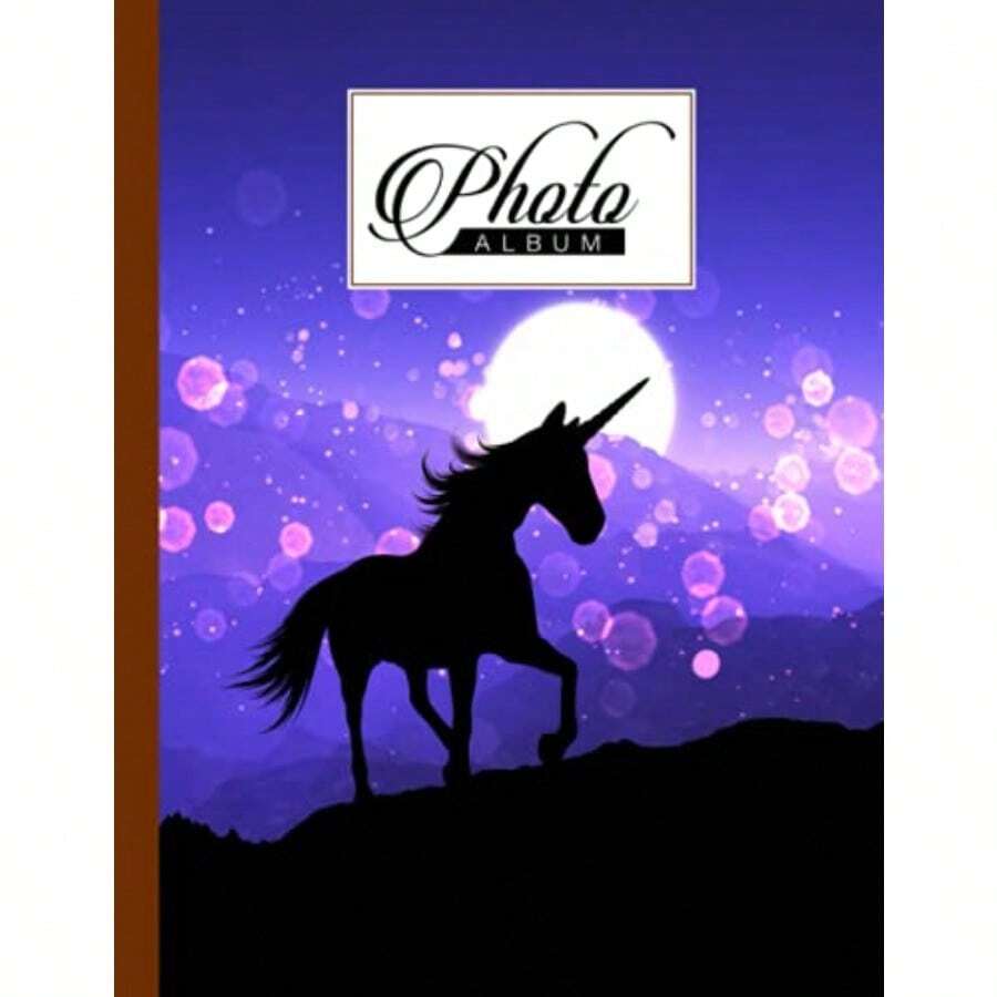 Photo Album: Album Large Photo Albums with Writing Space Memo Extra Large Capacity Picture Album Family Baby Wedding Travel Photo Book 120 Pages Unicorn Cover by Babette Haupt - como en la foto - Ver 1