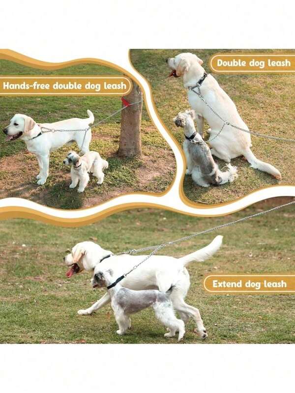 سلسلة كلب معدنية 40/50/60/70 سم، سلسلة حديد، سلسلة ذات طرفين 2 في 1