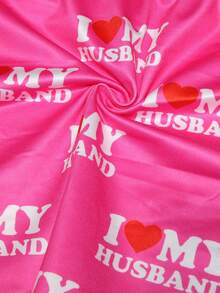 Summer Casual Letter Print Skinny Shorts Vacation - Hot Pink - View 5