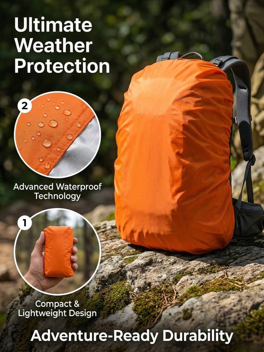 Cubierta de lluvia para mochila de senderismo al aire libre, Cubierta impermeable unisex para mochila de ciclismo, Cubierta impermeable para mochila escolar - Funda para lluvia - Ver 1
