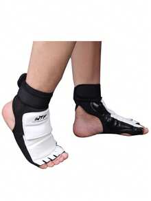 1 Set Taekwondo Foot Protector, Foot Back Guard, Training Equipment, Competition Fighting Protective Gear - Black and White - View 2