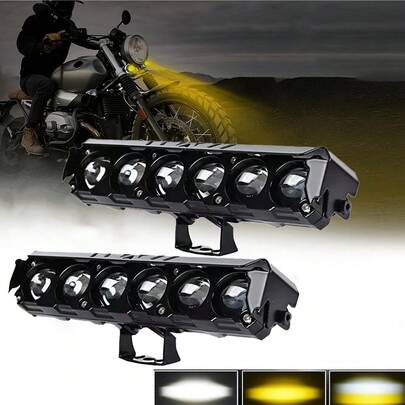 7英寸双色LED灯条，黄/白越野灯，LED灯杆工作灯，适用于摩托车、卡车、全地形车、SUV等车辆