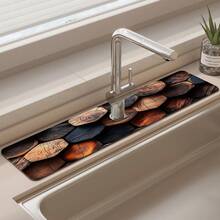 1pc Retro Wood Grain Style Faucet Water Absorption Pad, Drainage Pad, Kitchen, Bathroom Sink, Countertop, Drainage Pad, Diatomite Washbasin, And Cuttable Quick-Drying Pad. - Multicolor - View 14