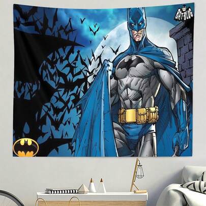 1 pièce Tapisserie  bleu et noir, impression de fond de ciel nocturne, tenture murale lavable, idéal pour la chambre, le dortoir, le repaire d'homme, un beau cadeau pour les fans, les amateurs de , les fêtes et l'été