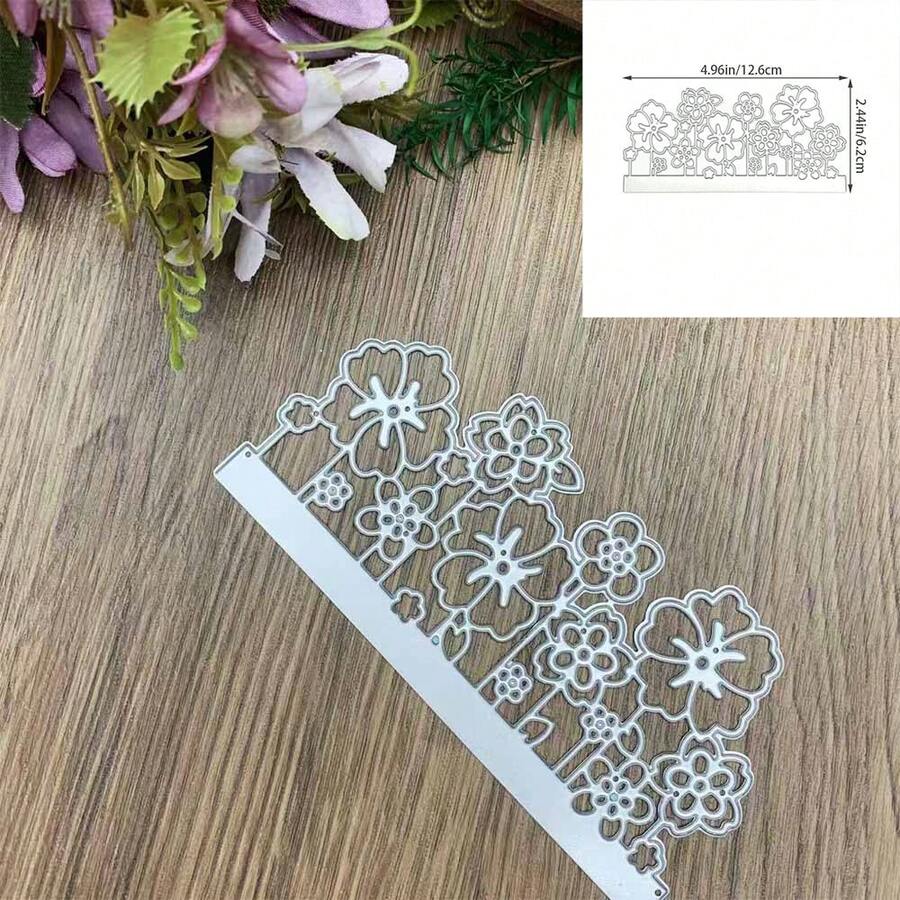 Troqueles de corte de encaje de metal, troqueles de encaje para hacer tarjetas. Troqueles de borde de flor de primavera para estampado en relieve, plantilla para decoración de invitaciones de boda, manualidades de scrapbooking, álbumes de fotos y tarjetas - MC300 - Ver 1