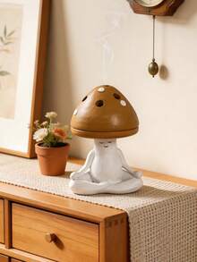 1pc Mushroom Shaped Resin Decor - Cute Ramadan Incense Burner & Ornament, Suitable For Dining Room, Living Room, Desk, Yoga And Meditation Space - Multicolor - View 5