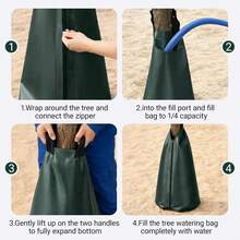 6 Pack Tree Watering Bags 20 Gallon Slow Release Irrigation Bag For Newly Planted Trees Deep Root Watering With Zipper Handles Fits 1 To 8 Inch Trunk - Green - 查看 6