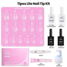 Beetles Tipex Lite Pre-Built Apex Nail Tips Kit, Stiletto Medium, With Tipex Nail Glue,  All-In-One Gel Nail Kit - Tipex Lite Kit with Primer-Almond Medium - 查看 6