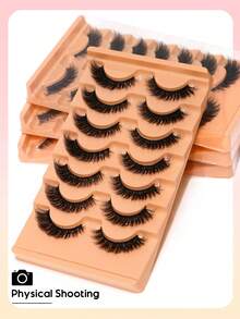 GROINNEYA 7 Pairs Cat Eye False Eyelashes, Spiky Criss-Cross Faux Mink Lashes, Natural Look, Soft Full Coverage False Lashes, Luxurious Thick Fake Eyelashes, Suitable For Dates - Cat Eye Lashes - View 8