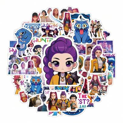 Hasbro 100 ملصق من مجموعة فرقة الكي-بوب "Witch Hunt" من البي في سي، ملصقات نجوم الفرقة ذات التصميم المتميز، ملصقات شخصية متنوعة وصاعدة، إكسسوارات لمعجبي نجوم الفرقة عبر الحدود، ملصقات مقاومة للماء مثل ملصقات المشاهير على الإنترنت