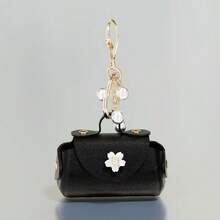 AD 1个可爱迷你汽车摩托车钥匙扣，时尚零钱包珍珠钥匙链，皮革汽车钥匙圈 - A - 查看 18