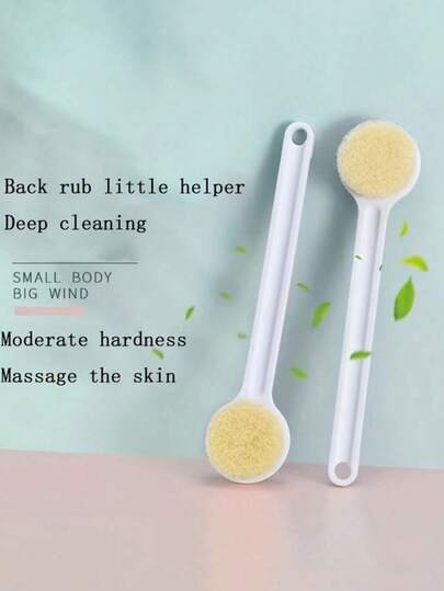 Long Handle Soft Bristle Shower Brush, Polypropylene Exfoliating Back Scrubber, Adult Bathing Brush, Shower Accessories