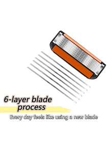 Men's Manual Safety Shaver, Containing 6 Layers Of Stainless Steel Replacement Blades, Suitable For Both Dry And Wet Use, Smooth Shaving, Men's Shaver Set - Safety Razor - View 6