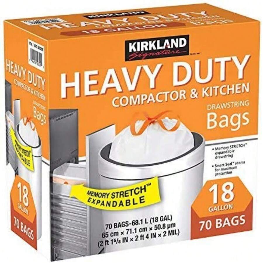 SIGNATURE Compactor Kitchen Trash Bag with Gripping Drawstring Secure Full Size New Edition - Azul - Ver 1