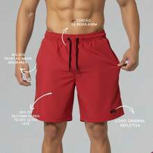 Kit Of 2 Men's Lightweight Tactel Shorts, Quick-Drying, Comfortable For Training And Everyday Wear - 紅色/藏青色 - 查看 3