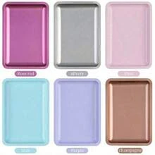 Square Oval Nail Accessory Tool Storage Dish Stainless Steel Plate Nail Decorations Display Tray - Multicolor - View 2