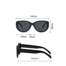1 Cặp kính mắt mèo gọng lớn unisex, kiểu dáng retro cao cấp, cá tính, tối giản và đa năng. - màu đen - Xem 3